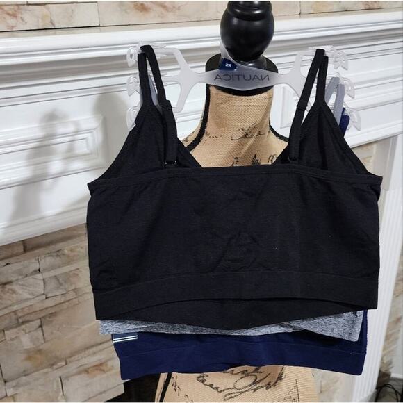 Nautica 3pk active athletic workout lounge bras bralettes plus size 2X new!! - Picture 9 of 11